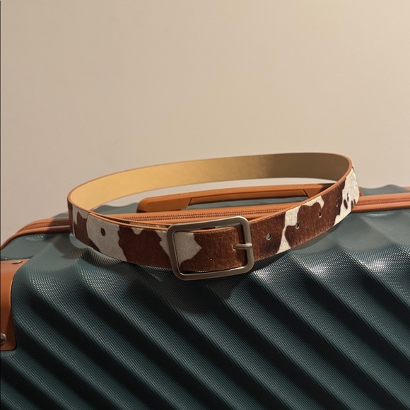 Brown and White Cowhide Belt - Picture 3 of 7